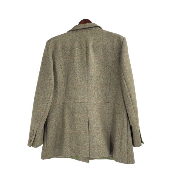 Vintage Orvis Wool Blazer Womens Plus Size 20 Herringbone Suede Green Academia - Picture 2 of 10